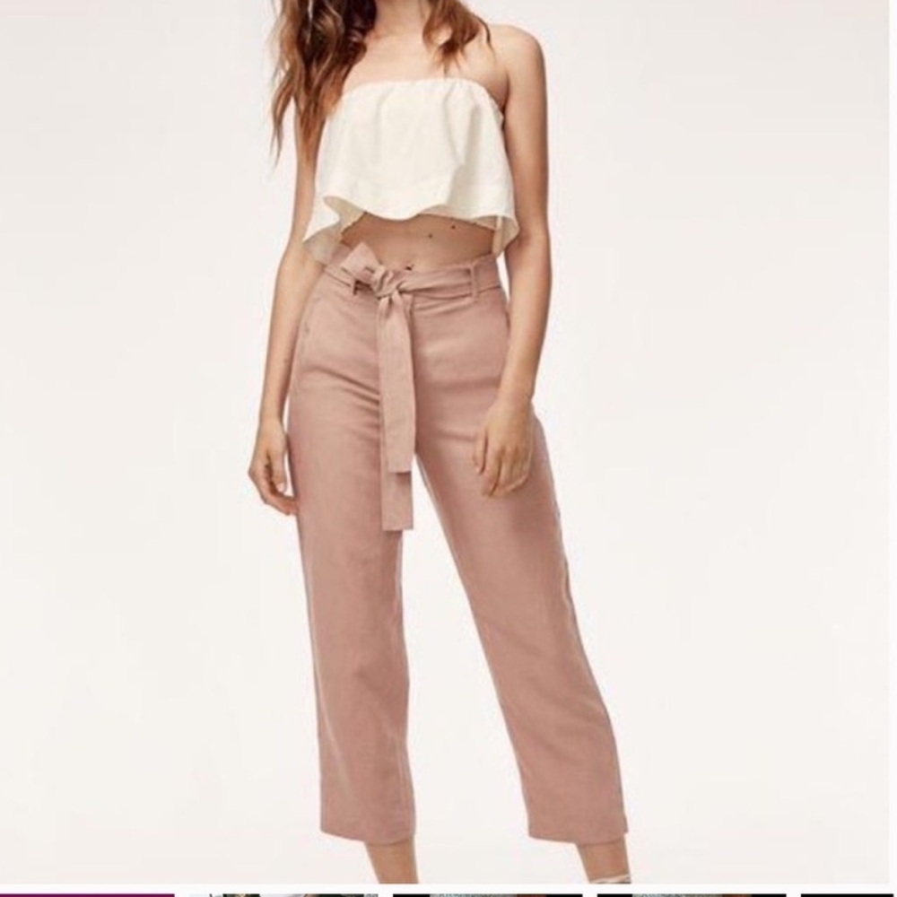 Aritzia Wilfred Jallade / Tie Front Pant in Nutmeg Sz 2